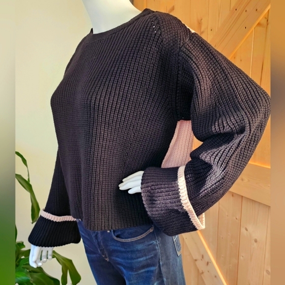 TOPSHOP size 8‎ cropped thick knit two-tone sweater - Picture 8 of 8